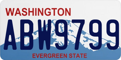 WA license plate ABW9799