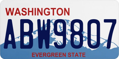 WA license plate ABW9807