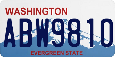 WA license plate ABW9810