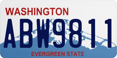 WA license plate ABW9811