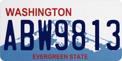 WA license plate ABW9813