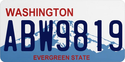 WA license plate ABW9819