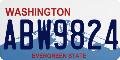 WA license plate ABW9824
