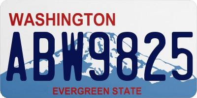 WA license plate ABW9825