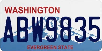 WA license plate ABW9835