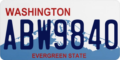 WA license plate ABW9840