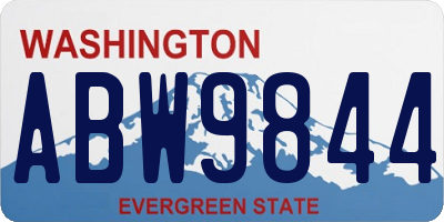 WA license plate ABW9844