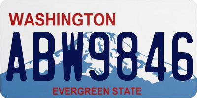 WA license plate ABW9846