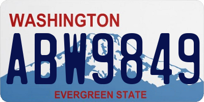 WA license plate ABW9849