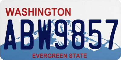 WA license plate ABW9857