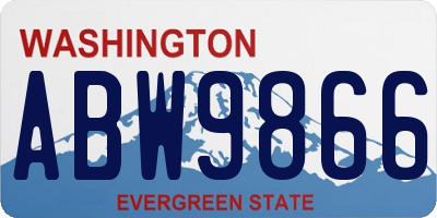 WA license plate ABW9866