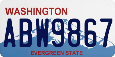 WA license plate ABW9867