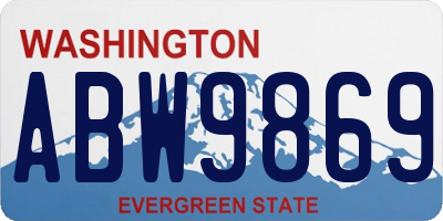 WA license plate ABW9869