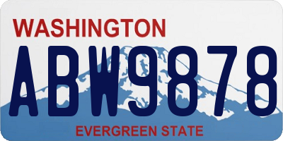 WA license plate ABW9878