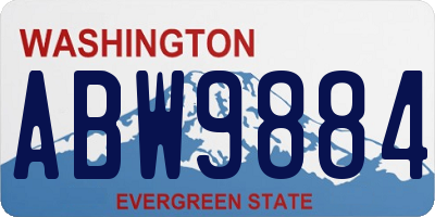 WA license plate ABW9884