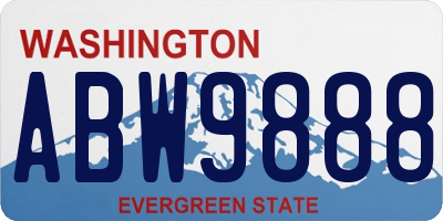 WA license plate ABW9888