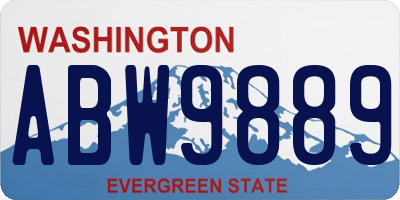WA license plate ABW9889