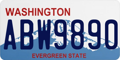 WA license plate ABW9890