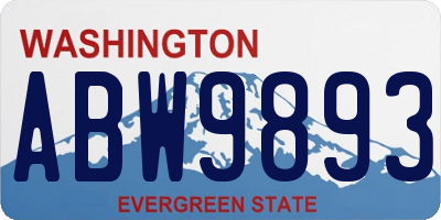 WA license plate ABW9893