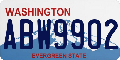 WA license plate ABW9902