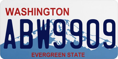 WA license plate ABW9909