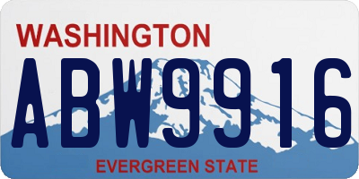 WA license plate ABW9916
