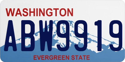 WA license plate ABW9919