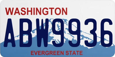 WA license plate ABW9936