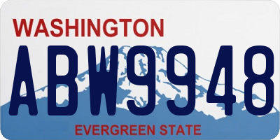 WA license plate ABW9948