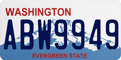 WA license plate ABW9949