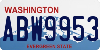 WA license plate ABW9953