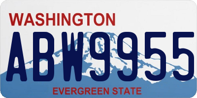 WA license plate ABW9955