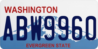 WA license plate ABW9960