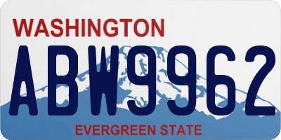 WA license plate ABW9962