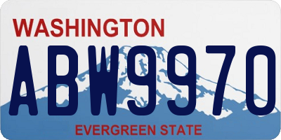 WA license plate ABW9970