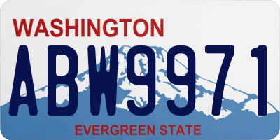 WA license plate ABW9971