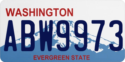 WA license plate ABW9973