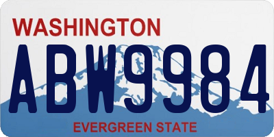 WA license plate ABW9984