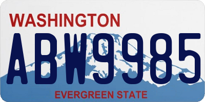 WA license plate ABW9985