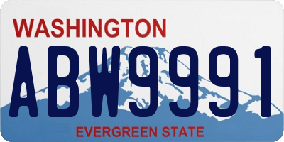 WA license plate ABW9991