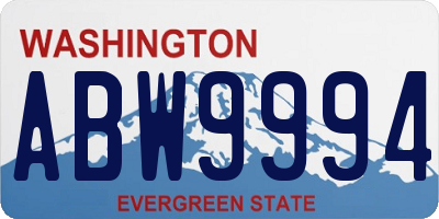WA license plate ABW9994
