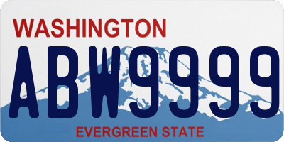 WA license plate ABW9999