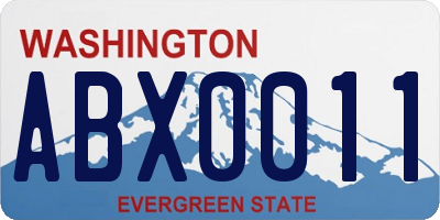 WA license plate ABX0011