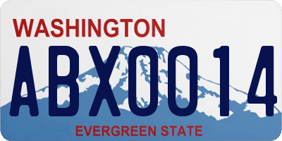 WA license plate ABX0014