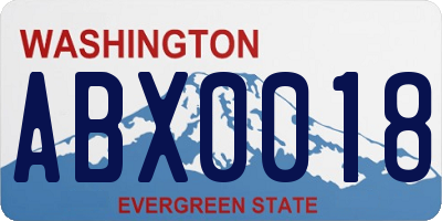 WA license plate ABX0018