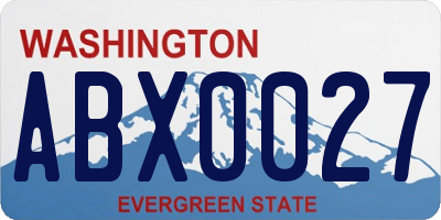WA license plate ABX0027