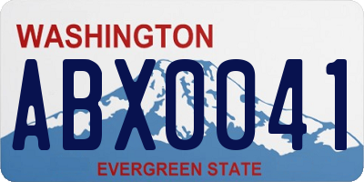 WA license plate ABX0041