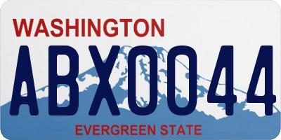 WA license plate ABX0044