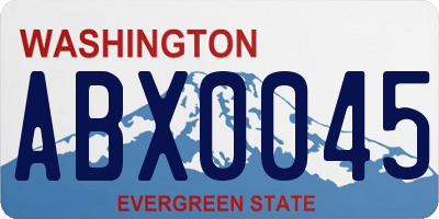 WA license plate ABX0045