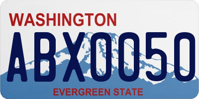 WA license plate ABX0050